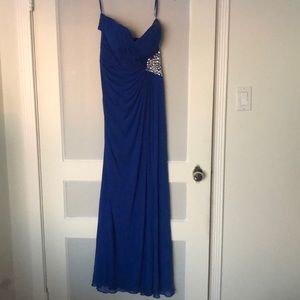 Blue sequins prom dress
